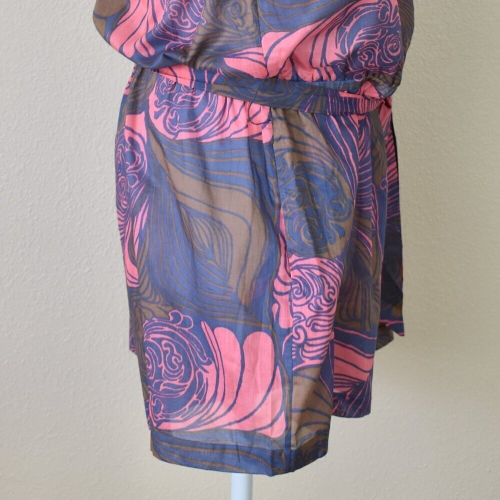 Tibi Strapless Summer Belted Romper Printed - M - Picture 5 of 11